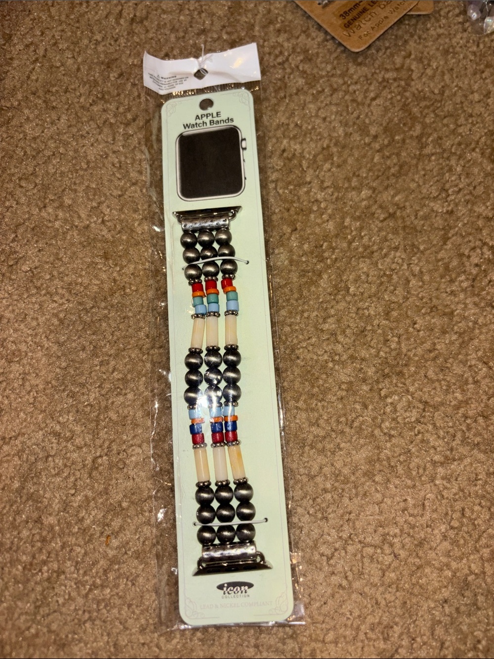 Apple Watch Band - Beaded Multi-Color Design